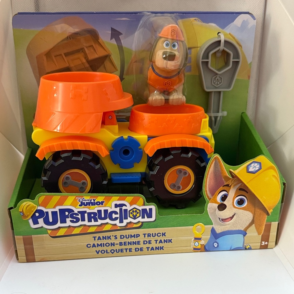 Disney Jr Pupstruction Tank’s Dump Truck Toy with Figure new